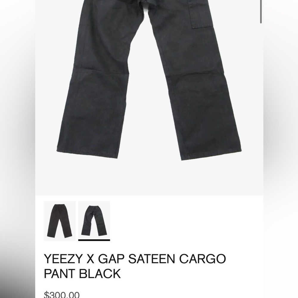 YEEZY X GAP SATEEN UNRELEASED CARGO PANT BLACK - Picture 12 of 12